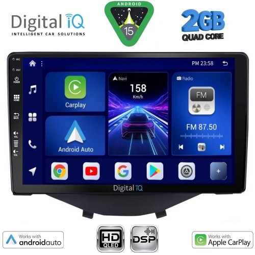 DIGITAL IQ BXC 3715_CPAA CLIMA (9inc) MULTIMEDIA TABLET for CITROEN C1-PEUGEOT 108-TOYOTA AYGO mod. 2014-2022