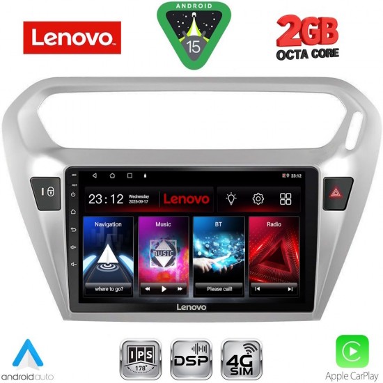 LENOVO LVF 5511SL_CPA (9inc) MULTIMEDIA TABLET for CITROEN ELYSEE – PEUGEOT 301 mod. 2013-2026 (SILVER)