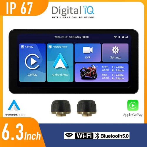 DIGITAL IQ PNA 6300_CPAA (6.3inc) MOTORCYCLE CARPLAY-ANDROID AUTO with TPMS