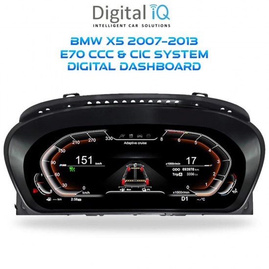 DIGITAL IQ DDD 976_DC (12.3in) DIGITAL CLUSTER for BMW X5 (E70) - X6 (E71) mod. 2007-2013 with CCC-CIC