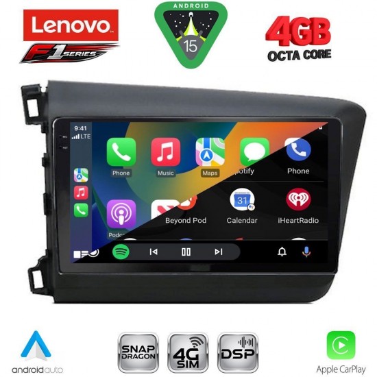 LENOVO SSQ 91904D_CPA (9inc) MULTIMEDIA TABLET for HONDA CIVIC  4Doors mod. 2012-2016