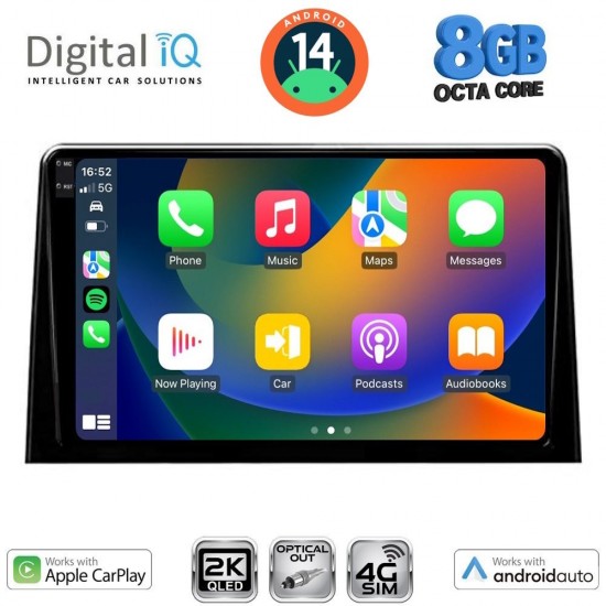 DIGITAL IQ BXK 20082_CPAA (10inc) MULTIMEDIA TABLET for CITROEN BERLINGO – OPEL COMBO – PEUGEOT PARTNER – TOYOTA PROACE mod. 2018-2026 - FIAT DOBLO mod. 2022-2026