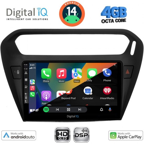 DIGITAL IQ BXF 6511BL_CPAA (9inc) MULTIMEDIA TABLET for CITROEN ELYSEE – PEUGEOT 301 mod. 2013-2026 (BLACK)