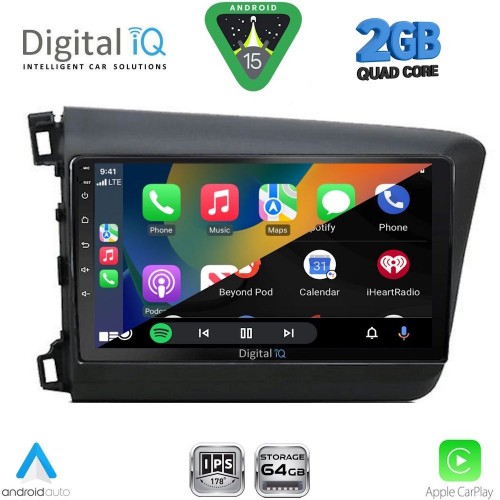 DIGITAL IQ RSD 11904D_CPA (9inc) MULTIMEDIA TABLET for HONDA CIVIC  4Doors mod. 2012-2016