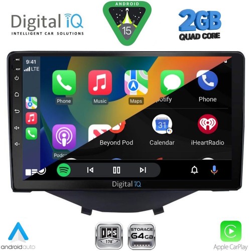 DIGITAL IQ RSD 1715_CPA CLIMA (9inc) MULTIMEDIA TABLET for CITROEN C1-PEUGEOT 108-TOYOTA AYGO mod. 2014-2022