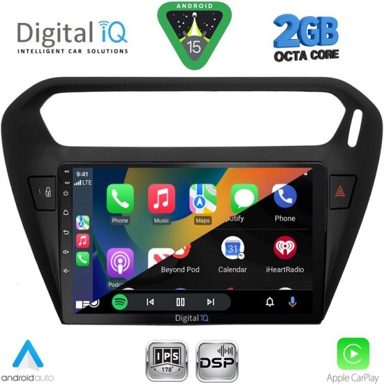 DIGITAL IQ RSF 4511BL_CPA (9inc) MULTIMEDIA TABLET for CITROEN ELYSEE – PEUGEOT 301 mod. 2013-2026 (BLACK)