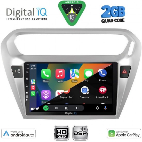DIGITAL IQ BXC 3511SL_CPAA (9inc) MULTIMEDIA TABLET for CITROEN ELYSEE – PEUGEOT 301 mod. 2013-2026 (SILVER)