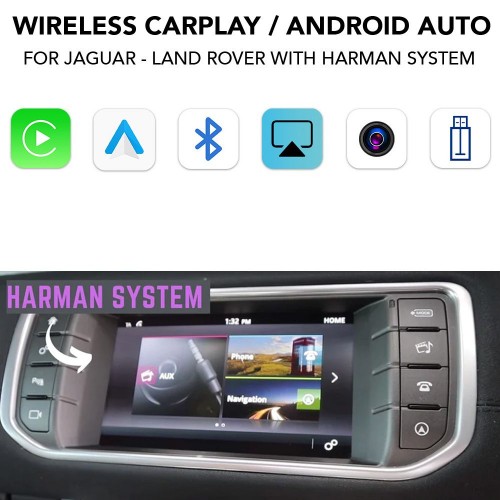 DIGITAL IQ LR 522F CPA (WIRELESS CARPLAY / ANDROID AUTO BOX with 2 CAMERA IN for JAGUAR - LAND ROVER mod. 2016-2019 with HARMAN 10.25" Screen)