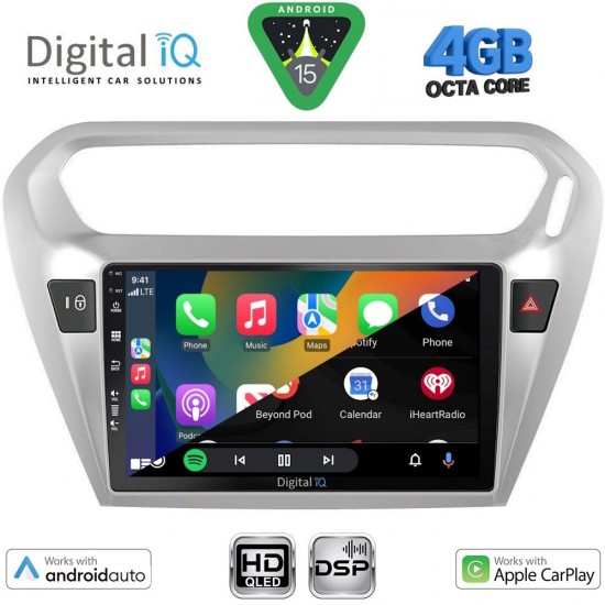 DIGITAL IQ BXF 6511SL_CPAA (9inc) MULTIMEDIA TABLET for CITROEN ELYSEE – PEUGEOT 301 mod. 2013-2026 (SILVER)