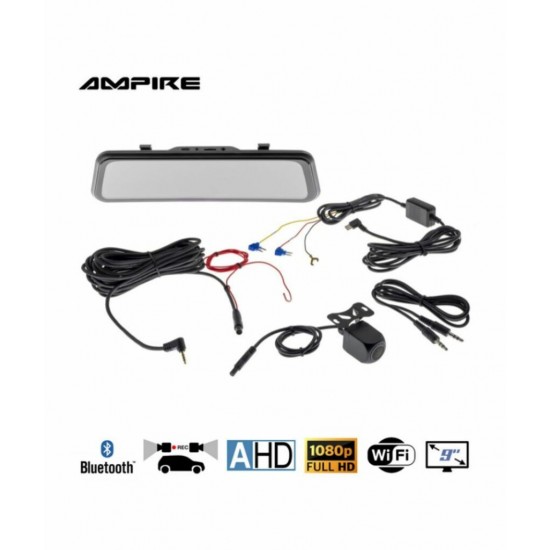 Ampire CPS090 Οθόνη Καθρέφτη smartphone 22,9 cm (9") με διπλή κάμερα ταμπλό AHD και λειτουργία RFK Ampire CPS090 Οθόνη Καθρέφτη smartphone 22,9 cm (9") με διπλή κάμερα ταμπλό AHD και λειτουργία RFK