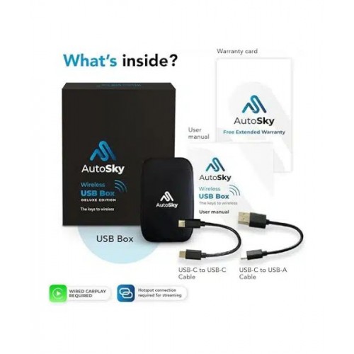 AutoSky AI Box Lite Ασύρματο CarPlay/Android Auto