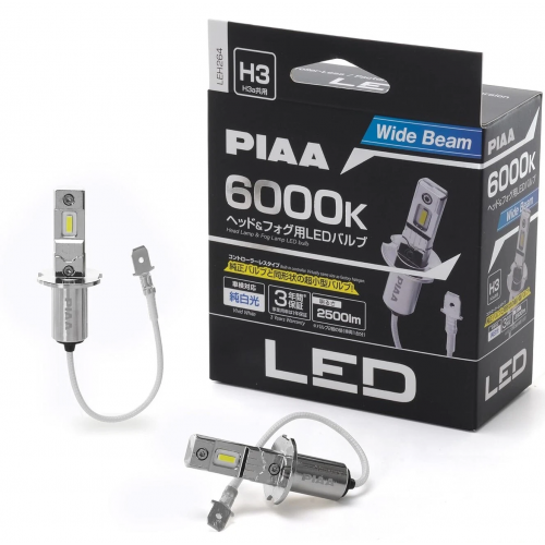 piaa LEH264 Headlight LED conversion bulb 6000K /11W per bulb 2500lm from 2 bulbsFor H3 Halogen sockets